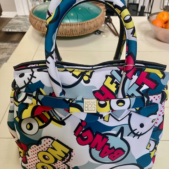 Unique Vintage Handbags - Adorable Blue Hello Kitty Comic Strip Tote